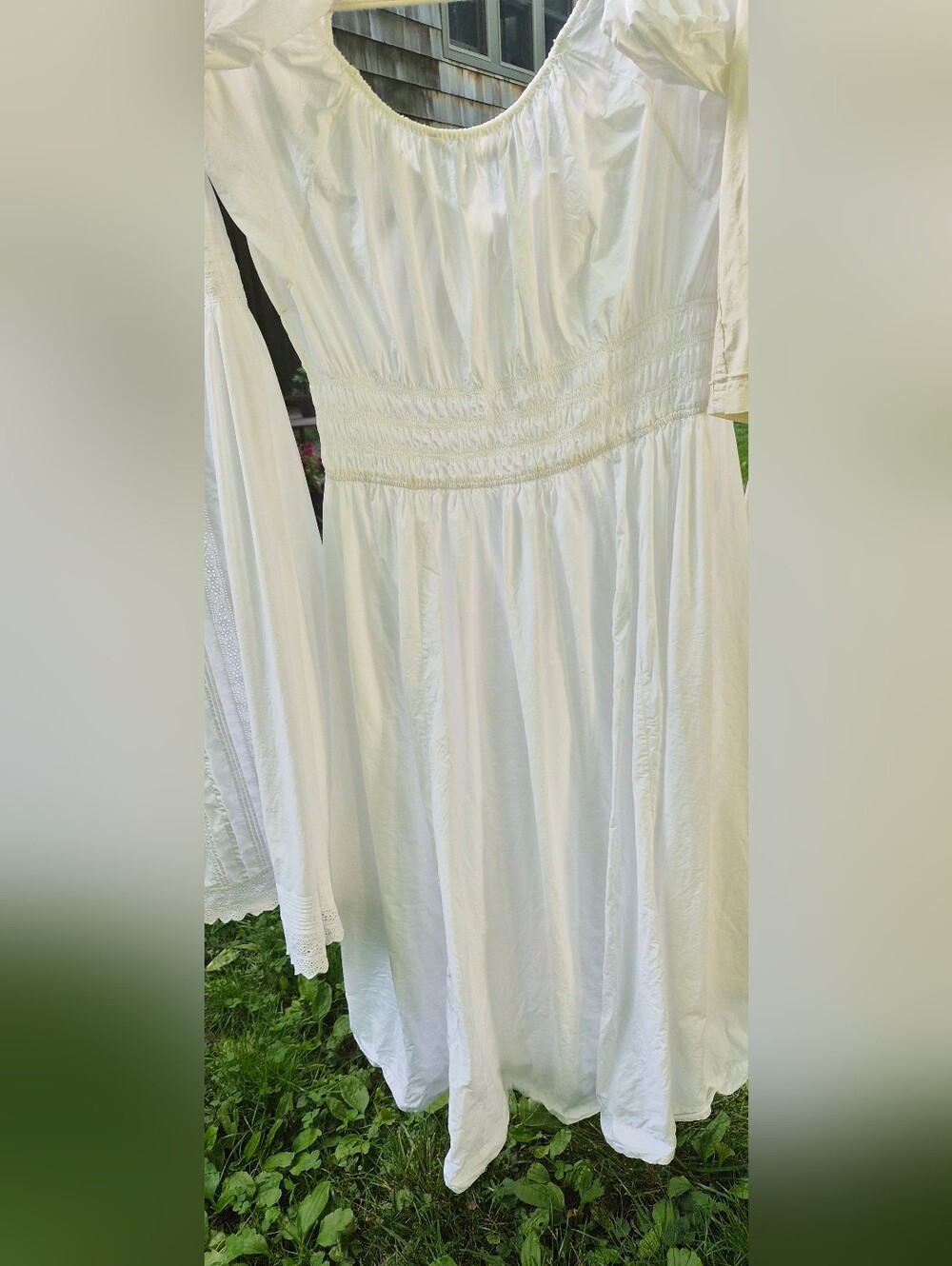 Doen White Quinn Dress XXL Smocked Cotton Heirloom Midi Dress - Picture 6 of 10